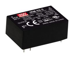 MEAN WELL IRM-02-5 AC/DC PCB Mount Power Supply (PSU), ITE, 1 Output, 2 W, 5 VDC, 400 mA