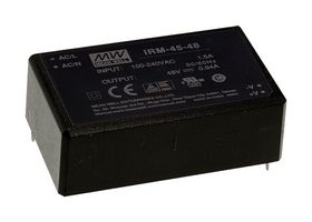 MEAN WELL IRM-45-24 AC/DC PCB Mount Power Supply (PSU), ITE, 1 Output, 45 W, 24 VDC, 1.9 A