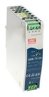 MEAN WELL SDR-75-48 AC/DC DIN Rail Power Supply (PSU), ITE, 1 Output, 76.8 W, 48 VDC, 1.6 A