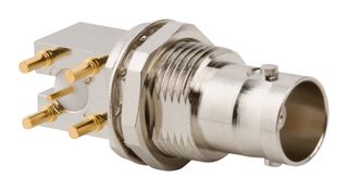 AMPHENOL RF 031-70221 RF / Coaxial Connector, BNC Coaxial, Right Angle Bulkhead Jack, Through Hole Right Angle, 75 ohm