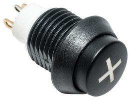 C&K COMPONENTS APB4E07TZBE001 Industrial Pushbutton Switch, Backlit, APB Series, 13.8 mm, SPST-NO, Momentary, Round Raised, Black