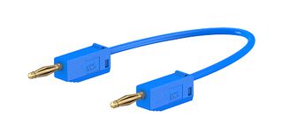 STAUBLI 28.0039-030-23 Banana Test Lead, PVC, 2mm Stackable Banana Plug, 2mm Stackable Banana Plug, 12 ", 300 mm, Blue