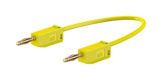 STAUBLI 28.0039-030-24 Banana Test Lead, PVC, 2mm Stackable Banana Plug, 2mm Stackable Banana Plug, 12 ", 300 mm, Yellow