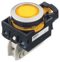 IDEC CW4P-1EQM4Y LED Panel Mount Indicator, Yellow, 240 VAC, 22 mm, 18 mA, IP65, IP66, NEMA 4X