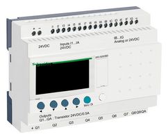 SCHNEIDER ELECTRIC SR3B262BD Smart Relay, Compact, Zelio Logic, 16 Discrete Inputs, 10 Transistor Outputs, 24VDC