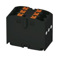 PHOENIX CONTACT 3273278 Panel Mount Barrier Terminal Block, black, 24 A, 500 V, 6 Pole, 3, Push In, 12 AWG