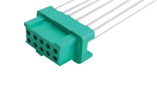 HARWIN G125-FC11005L0-0150L Cable Assembly, Black / Green, Gecko Receptacle to Free End, 10 Ways, 1.25 mm, 2 Row, 150 mm, 5.9 "