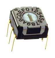 NIDEC COMPONENTS SH-7050MC Rotary Coded Switch, SH-7000 Series, Through Hole, 16 Position, 5 VDC, Hexadecimal, 100 mA