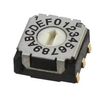 NIDEC COMPONENTS SH-7050TA Rotary Coded Switch, SH-7000 Series, Surface Mount, 16 Position, 5 VDC, Hexadecimal, 100 mA