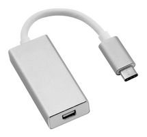 ROLINE 12.03.3225 Convertor, USB, Type C to Mini Display Port Receptacle, 0.1m Cable, Portable, Silver