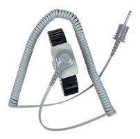 SCS 2382 Anti Static Wrist Strap, Grounder, Fixed, 184 mm, 1.5m Cord, Black