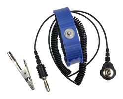 SCS 4650 Anti Static Wrist Strap, Set, Adjustable, 5ft Cord, Blue, Stud, 4600 Series