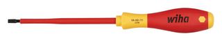 WIHA 32012 Screwdriver, Slotted, Insulated, 3 mm Tip, 100 mm Blade, 204 mm Overall Length