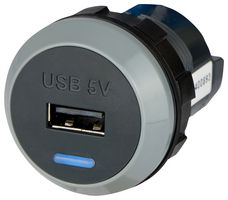 ALFATRONIX PV65R S USB Charger Receptacle, PV65R, 2.1 A, 1 Port, USB Type A