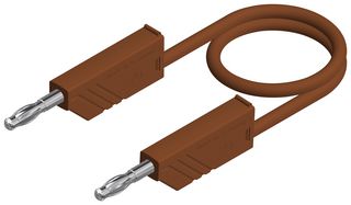 HIRSCHMANN TEST AND MEASUREMENT 934061105 Banana Test Lead, 4mm Stackable Banana Plug, 4mm Stackable Banana Plug, 19.6 ", 500 mm, Brown