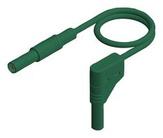 HIRSCHMANN TEST AND MEASUREMENT 934084104 Banana Test Lead, 4mm Banana Plug, Shrouded, 4mm Right Angle Stackable Banana Plug, Shrouded