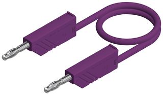 HIRSCHMANN TEST AND MEASUREMENT 934507109 Banana Test Lead, 4mm Stackable Banana Plug, 4mm Stackable Banana Plug, 5 ft, 1.5 m, Violet, 32 A