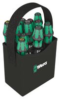 WERA 05004313001 Screwdriver Set, Phillips, Pozidrive, Slotted, Kraftform Plus, Quiver, Hook&Loop Strip, 11 Piece