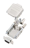 AMPHENOL COMMUNICATIONS SOLUTIONS L17DPPK09-M+L77HDE15S D Sub Connector, HD, W/ Backshell, High Density, Receptacle, DPPK-M, 15 Contacts, DE, Solder Cup