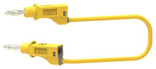 MULTICOMP PRO 72-13892 Banana Test Lead, 4mm Stackable Banana Plug, 4mm Stackable Banana Plug, 3.3 ft, 1 m, Yellow, 20 A