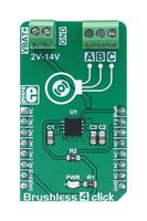 MIKROELEKTRONIKA MIKROE-3019 Add-On Board, Brushless 4 Click Board, MCP8063, BLDC Motor Driver, 3-Phase, MikroBUS