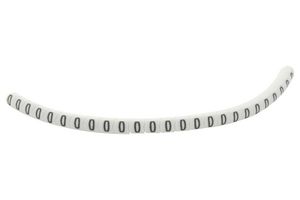 HELLERMANNTYTON 901-11015 HGBC1-3WH 0 Wire Marker, Helagrip, Slide On, Chevron Cut, Pre Printed, 0, Black, White, 3.5mm, 3 mm