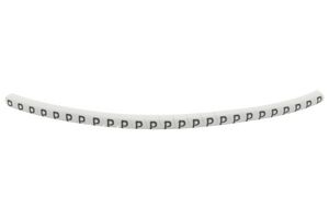 HELLERMANNTYTON 901-11039 HGBC1-3WH P Wire Marker, Helagrip, Slide On, Chevron Cut, Pre Printed, P, Black, White, 3.5mm, 3 mm