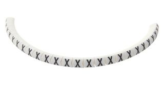 HELLERMANNTYTON 901-11047 HGBC1-3WH X Wire Marker, Helagrip, Slide On, Chevron Cut, Pre Printed, X, Black, White, 3.5mm, 3 mm