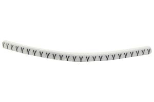 HELLERMANNTYTON 901-11098 HGBC2-5WH Y Wire Marker, Helagrip, Slide On, Chevron Cut, Pre Printed, Y, Black, White, 3.5mm, 5 mm