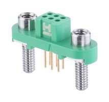 HARWIN G125-FV10605F3P PCB Receptacle, Black / Green, Wire-to-Board, 1.25 mm, 2 Rows, 6 Contacts, Through Hole Mount