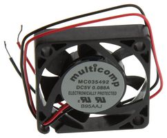 MULTICOMP MC035492 DC Axial Fan, 5 V, Square, 30 mm, 6 mm, Vapo Bearing, 3.7 CFM