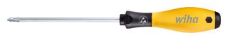 WIHA 08186 Phillips Screwdriver, #2 Tip, 100 mm Blade Length, 218 mm Overall Length, SoftFinish Series