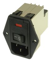 CORCOM - TE CONNECTIVITY PE0S0DH6B Filtered IEC Power Entry Module, IEC C14, Medical, 6 A, 250 VAC, 2-Pole Switch