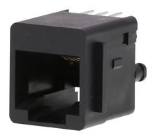 MOLEX 42410-6168 Modular Connector, Modular Jack, 1 x 1 (Port), 6P6C, Cat3, Through Hole Mount