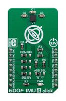 MIKROELEKTRONIKA MIKROE-3410 Add-On Board, 6DoF IMU 4 Click Board, 6-Axis Motion Tracking, mikroBUS Connector