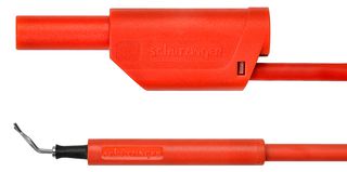 SCHUTZINGER AL 8321 / ZPK / 1 / 100 / RT Test Patch Lead, 4mm Stackable Banana Plug, Shrouded, Test Clip, 3.3 ft, 1 m, Red, 19 A