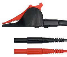 SCHUTZINGER KML 7460 / SAK / 1 / 150 Test Patch Lead, 4mm Banana Plugs, Shrouded x2, Kelvin Clip, 4.9 ft, 1.5 m, Black, Red, 10 A
