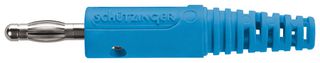 SCHUTZINGER FK 8 L NI / BL Banana Test Connector, Plug, Cable Mount, 32 A, 70 VDC, Nickel Plated Contacts, Blue