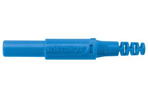 SCHUTZINGER SFK 30 S NI / OK / BL Banana Test Connector, Plug, Cable Mount, 32 A, 1 kV, Nickel Plated Contacts, Blue