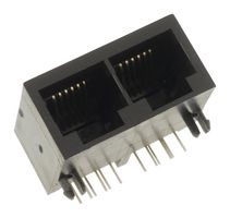 MOLEX 43223-6122 Modular Connector, Modular Jack, 1 x 2 (Ganged), 6P4C, Cat3, Through Hole Mount