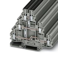 PHOENIX CONTACT 3214262 DIN Rail Mount Terminal Block, Ground, 6 Ways, 26 AWG, 12 AWG, 2.5 mm², Screw, 19 A
