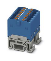 PHOENIX CONTACT 3002922 Panel Mount Barrier Terminal Block, Blue, NS 15, 17.5 A, 500 V, 12 Pole, Push In, 14 AWG