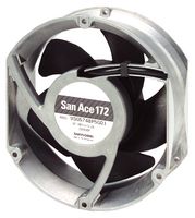 SANYO DENKI 9SG5724P5H61 DC Axial Fan, 24 V, Rectangular with Rounded Ends, 150 mm, 51 mm, Ball Bearing, 410 CFM