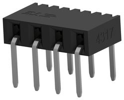 TE CONNECTIVITY 2MM-R-S04-HT-02-F-TR PCB Receptacle, Board-to-Board, 2 mm, 1 Rows, 4 Contacts, Through Hole Mount Right Angle
