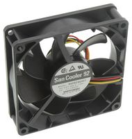 SANYO DENKI 9A0924G401 DC Axial Fan, 24 V, Square, 92 mm, 25 mm, Ball Bearing, 62.1 CFM