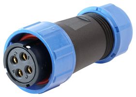 MULTICOMP PRO MP002673 Circular Connector, MP-T21, Plug, Female Contacts, 4 Way, Cable Mount, Bayonet, Screw, IP67, 30A