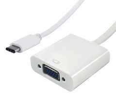 VIDEK 2496CVA DVI to VGA Audio / Video Adapter, USB 3.1 Type C Plug, VGA Receptacle