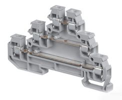 TE CONNECTIVITY - ENTRELEC 1SNA115541R1100 DIN Rail Mount Terminal Block, 6 Ways, 20 AWG, 12 AWG, 2.5 mm², Screw, 22 A