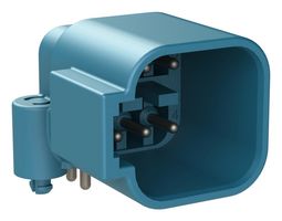 AMPHENOL SINE/TUCHEL ATF13-6P2-BM03BLU Automotive Connector, AT Series, Right Angle Receptacle, 6 Contacts, PCB Pin, Thermoplastic Body