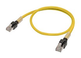 OMRON INDUSTRIAL AUTOMATION XS6W-6LSZH8SS100CM-Y Ethernet Cable, Cat6a, RJ45 Plug to RJ45 Plug